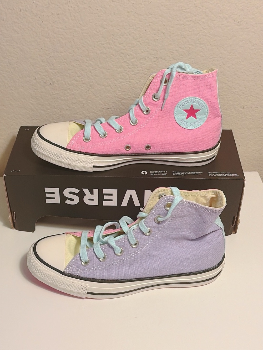 Converse Chuck 70 Hi Purple Agate Pink Teal High Top Shoes W8 M6 163977C New